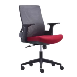 Bf8950 Πολυθρόνα Γραφείου Mesh Γκρι, Ύφασμα  Μπορντώ 64x64x98/110cm