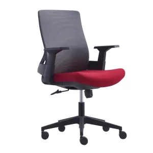 Bf8950 Πολυθρόνα Γραφείου Mesh Γκρι, Ύφασμα  Μπορντώ 64x64x98/110cm