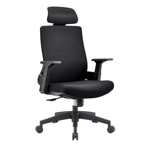 Bf8900 Πολυθρόνα Γραφείου Διευθυντή, Mesh Μαύρο, Ύφασμα Μαύρο 64x66x116/128cm