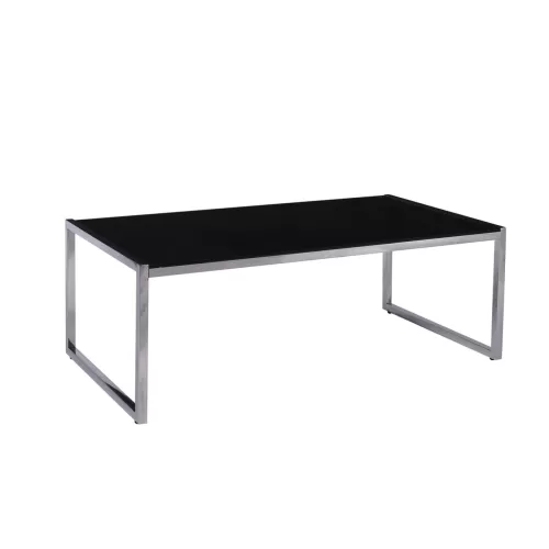 Action Τραπεζάκι Σαλονιού - Καθιστικού 120X60Cm Inox - Μαυρό Γυαλί 8Mm 120x60x45cm