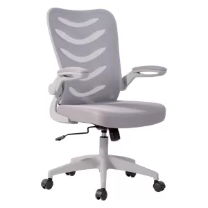 Bf2945 Πολυθρόνα Γραφείου Γκρι Βάση - Mesh - Ύφασμα Γκρι 61x61x97/107cm