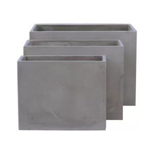Flower Pot-2  Set 3 Τεμαχίων Cement Grey 50x20x40 - 60x30x45 - 70x40x50