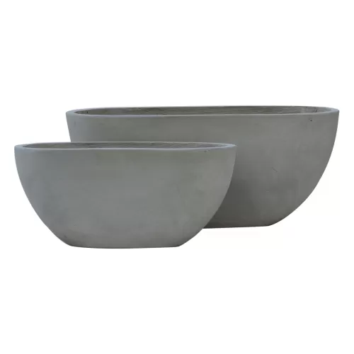 Flower Pot-4  Set 2 Τεμαχίων Cement Grey 56x27x26cm - 76x34x32cm