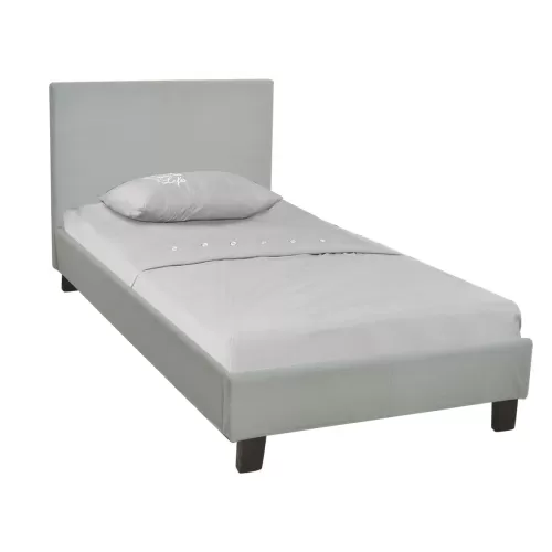 Wilton Κρεβάτι Μονό, Για Στρώμα 90X190Cm, Ύφασμα Απόχρωση Grey Stone 97x203x89cm