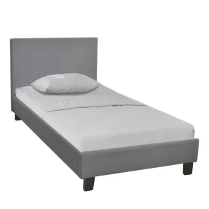 Wilton Κρεβάτι Μονό, Για Στρώμα 90X190Cm, Ύφασμα Γκρι 97x203x89cm