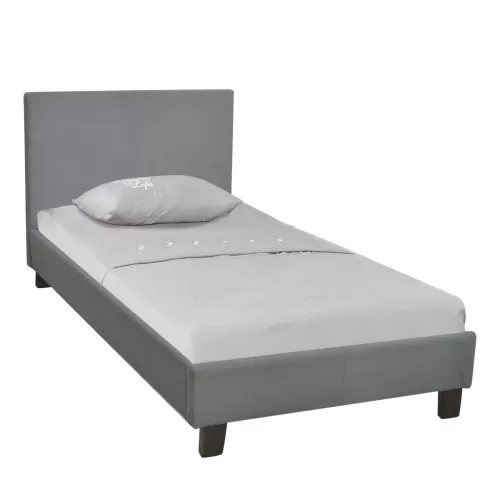 Wilton Κρεβάτι Μονό, Για Στρώμα 90X190Cm, Ύφασμα Γκρι 97x203x89cm