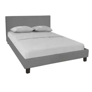 Wilton Κρεβάτι Διπλό Για Στρώμα 140X190Cm, Ύφασμα Γκρι 149x203x89cm