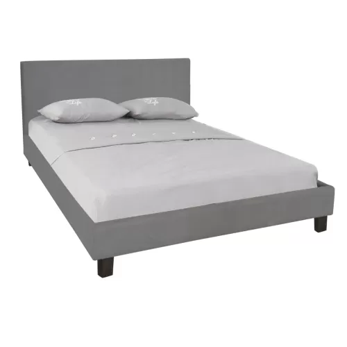 Wilton Κρεβάτι Διπλό Για Στρώμα 140X190Cm, Ύφασμα Γκρι 149x203x89cm