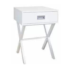 Wick Κομοδίνο Άσπρο Λάκα Mdf 40x40x55cm