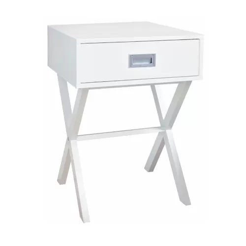 Wick Κομοδίνο Άσπρο Λάκα Mdf 40x40x55cm