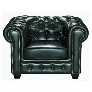 Chesterfield Birmingham Πολυθρόνα Σαλονιού Καθιστικού,Δέρμα Antique Green 103x92x72cm