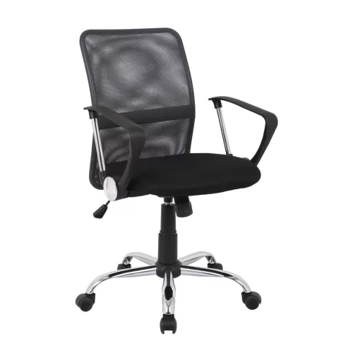 Bf2009 Πολυθρόνα Γραφείου Mesh Ανθρακί  - Μαύρο 58x60x91/101cm