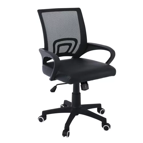 Bf2101-P Πολυθρόνα Γραφείου Με Ανάκλιση Μαύρο Mesh - Pu 60x54x84/94cm