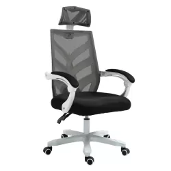 Bf2985 Πολυθρόνα Γραφείου Διευθυντή, Άσπρο - Mesh Μαύρο 60x66x111/121cm