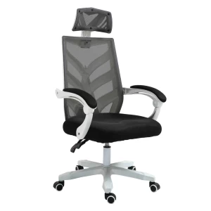 Bf2985 Πολυθρόνα Γραφείου Διευθυντή, Άσπρο - Mesh Μαύρο 60x66x111/121cm