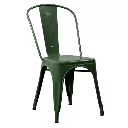 Relix Καρέκλα Στοιβαζόμενη, Μέταλλο Βαφή Πράσινο 44x49x84cm