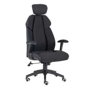 Bf8300 Πολυθρόνα Γραφείου Διευθυντή, Microfiber Μαύρο Pu Μαύρο 64x72x122/130cm