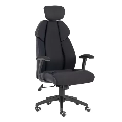 Bf8300 Πολυθρόνα Γραφείου Διευθυντή, Microfiber Μαύρο Pu Μαύρο 64x72x122/130cm