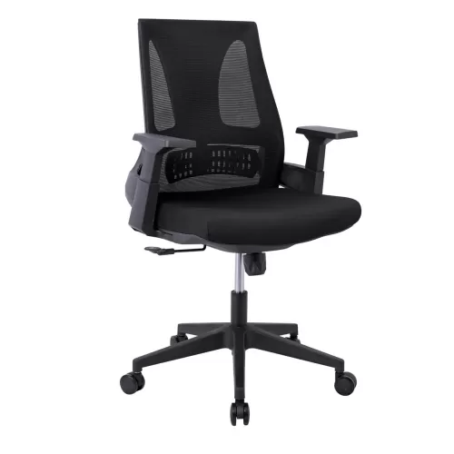 Bf8760 Πολυθρόνα Γραφείου, Mesh Μαύρο, Ύφασμα Μαύρο 66x64x96/106cm