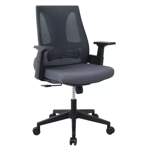 Bf8760 Πολυθρόνα Γραφείου, Mesh Γκρι, Ύφασμα Γκρι 66x64x96/106cm