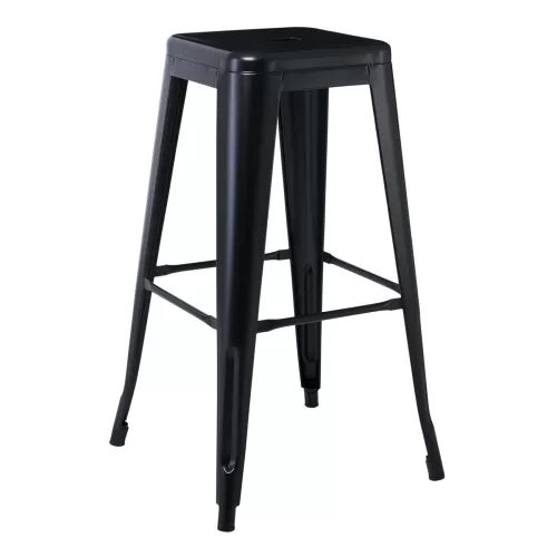 Relix Σκαμπό Bar Στοιβαζόμενο, Μέταλλο Βαφή Μαύρο 42x42 H.76cm