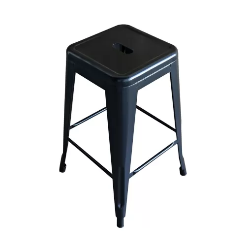 Relix Σκαμπό Bar H.65Cm, Στοιβαζόμενο, Μέταλλο Βαφή Μαύρο 42x42 H.65cm