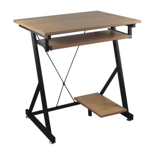Unit Γραφείο Η/Υ Μέταλλο Βαφή Μαύρο, Melamine Απόχρωση Sonoma 70x55x75cm