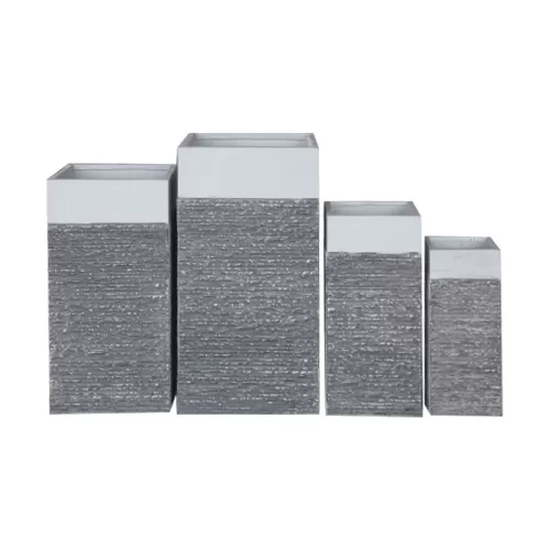 Flower Pot-10 Set 4 Τεμαχίων: 20X20X50 + 27X27X60 + 34X34X70 + 41X41X80 Απόχρωση Black Wash Set 4 τεμαχίων