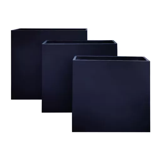 Flower Pot-13 Set 3 Τεμαχίων Απόχρωση Black 61x26x61 + 71x31x71 + 81x36x81