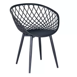 Rex Πολυθρόνα-Pro Μέταλλo Βαφή Μαύρο, Pp-Uv Μαύρο 62x56x80cm