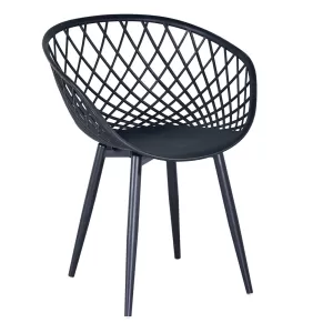Rex Πολυθρόνα-Pro Μέταλλo Βαφή Μαύρο, Pp-Uv Μαύρο 62x56x80cm