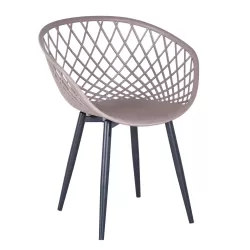 Rex Πολυθρόνα-Pro Μέταλλο Βαφή Μαύρο, Pp-Uv Sand Beige 62x56x80cm