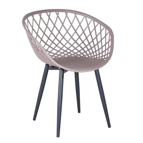 Rex Πολυθρόνα-Pro Μέταλλο Βαφή Μαύρο, Pp-Uv Sand Beige 62x56x80cm