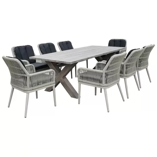 Alley Τραπέζι Dining Κήπου-Βεράντας Alu Grey 220x94x72cm