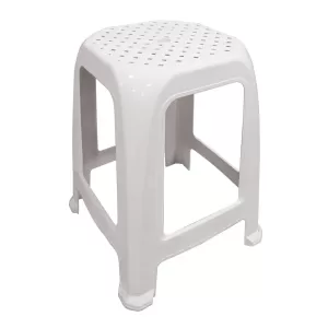 Jello Σκαμπό Βοηθητικό Κήπου - Μπάνιου Στοιβαζόμενο, Pp Απόχρωση Άσπρο 37x37x46cm