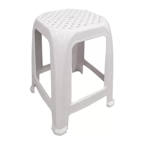 Jello Σκαμπό Βοηθητικό Κήπου - Μπάνιου Στοιβαζόμενο, Pp Απόχρωση Άσπρο 37x37x46cm