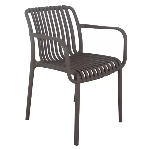 Moda Πολυθρόνα-Pro Στοιβαζόμενη, Pp-Uv Protection Απόχρωση Mocha 57x58x80cm