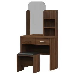 Caliber Set Τουαλέτα + Σκαμπό Απόχρωση Καρυδί 80x39x155cm