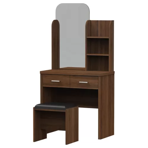 Caliber Set Τουαλέτα + Σκαμπό Απόχρωση Καρυδί 80x39x155cm