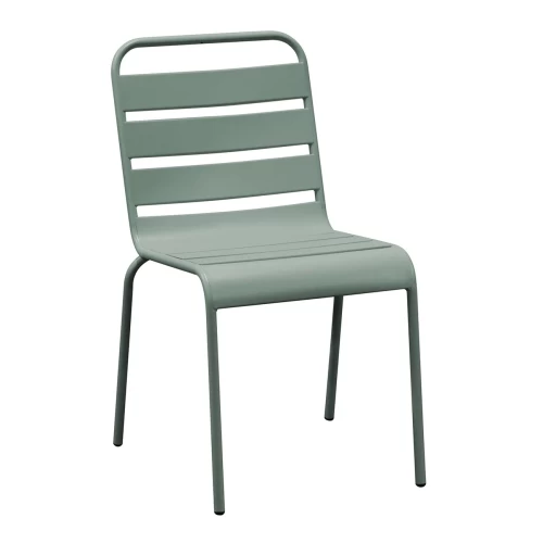 Brio Καρέκλα-Pro Στοιβαζόμενη Μέταλλο Βαφή Sandy Green 5635C 48x59x79cm