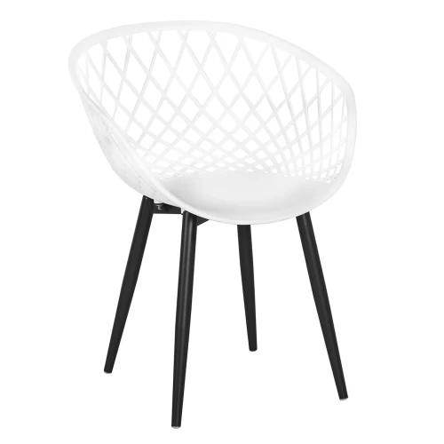 Rex Πολυθρόνα-Pro Μέταλλo Βαφή Μαύρο, Pp-Uv Άσπρο 62x56x80cm