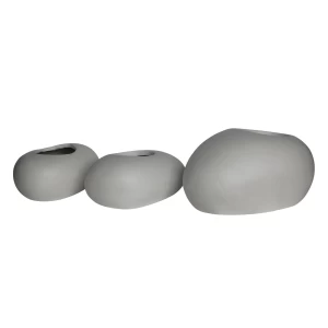 Flower Pot-Rock Set 3 Τεμαχίων, Cement Απόχρωση White 40x30x19- 50x32x19- 56x43x29cm