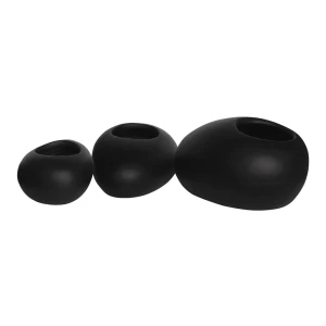 Flower Pot-Rock Set 3 Τεμαχίων, Cement Απόχρωση Black 40x30x19- 50x32x19- 56x43x29cm