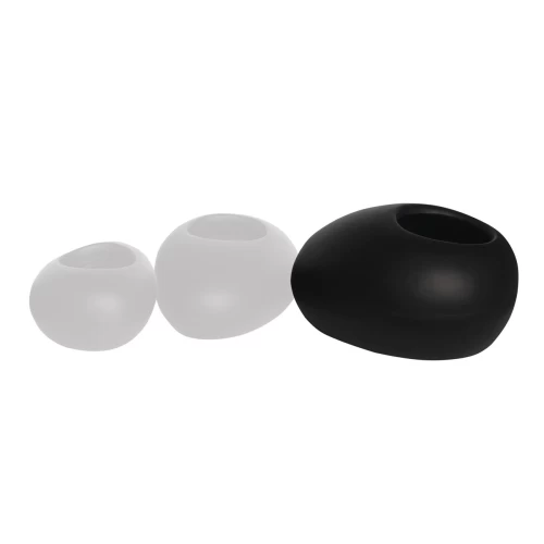 Flower Pot-Rock 56X43X29Cm, Cement Απόχρωση Black 56x43x29cm