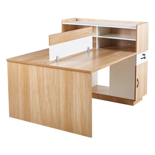 Workstation Γραφείο - Σταθμός Εργασίας 2 Θέσεων, Melamine Απόχρωση Sonoma-Άσπρο 160x120x75cm
