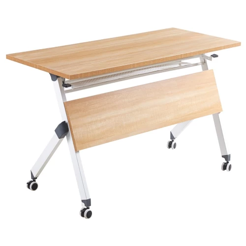Unit Γραφείο Η/Υ, Μέταλλο Βαφή Άσπρο, Melamine Απόχρωση Sonoma 120x55x75cm