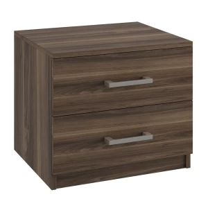 Life-W Κομοδίνο Με 2 Συρτάρια, Απόχρωση Καρυδί 48x40x41cm