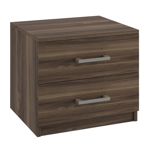Life-W Κομοδίνο Με 2 Συρτάρια, Απόχρωση Καρυδί 48x40x41cm