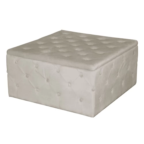 Tibor Σκαμπό Αποθηκευτικό, Ύφασμα Velure Απόχρωση Cappuccino 80x80x41cm