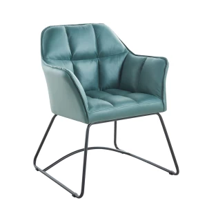 Polly Πολυθρόνα Μέταλλο Βαφή Μαύρο, Ύφασμα Suede Olive Green 67x64x82cm